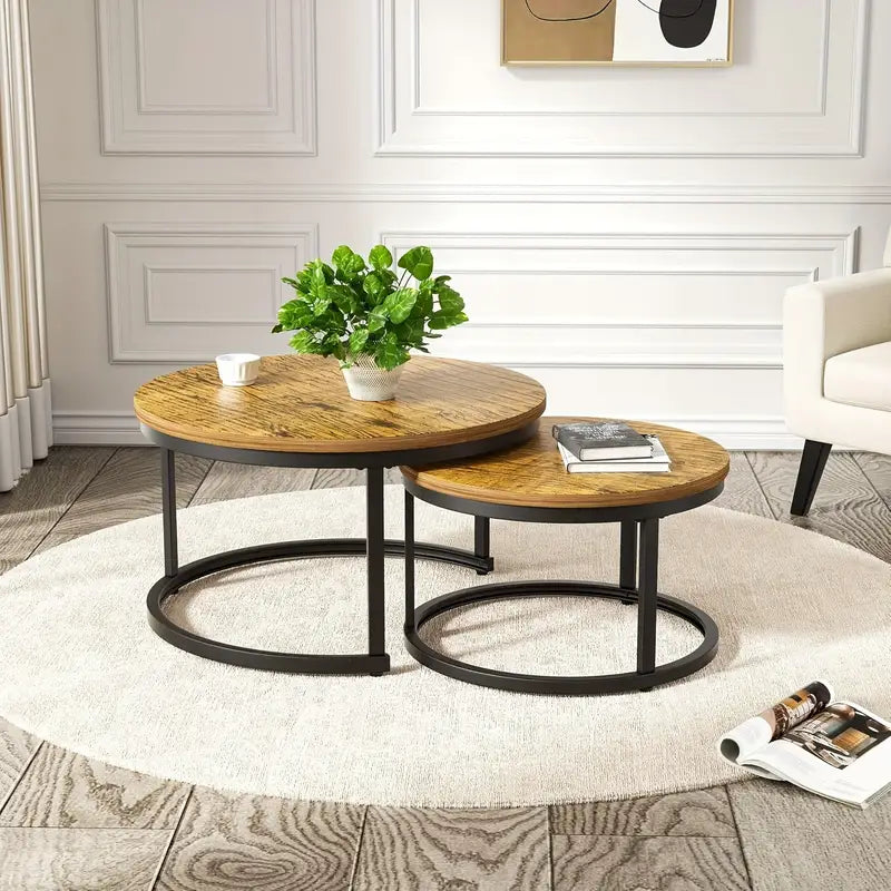 Ensemble de 2 tables d'appoint rondes